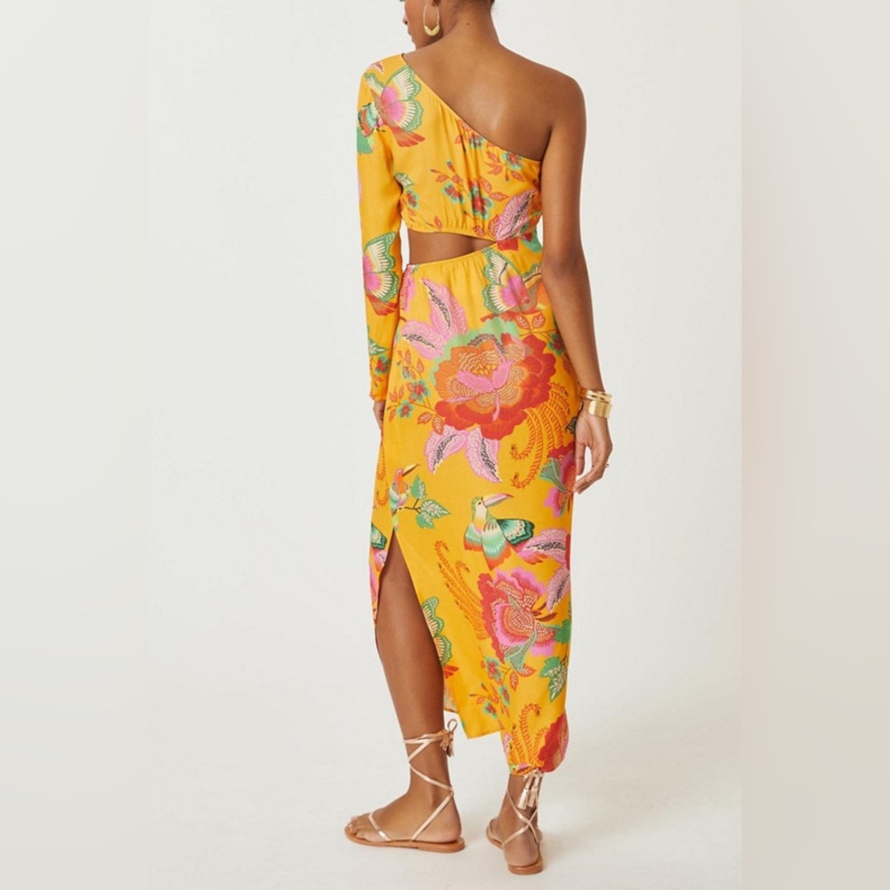 FARM Rio Tangerine Orange Single-Shoulder Printed Maxi Dress - Picture 10 of 11